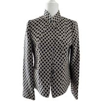 Armani Collezioni Women Blazer Jacket Sz 6 Beige Black Polka Dot Italy Snaps - £30.97 GBP