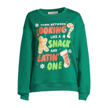 Wound Up Graphics Juniors’ Looking Like A Snack Xmas Sweatshirt Green Sz... - £15.25 GBP