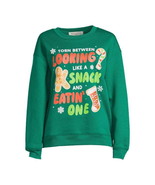 Wound Up Graphics Juniors’ Looking Like A Snack Xmas Sweatshirt Green Sz... - $28.03 CAD