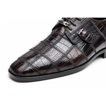 Marco Di Milano Genuine Caiman Lizard Patchwork Derby Shoes Pissa Brown image 7