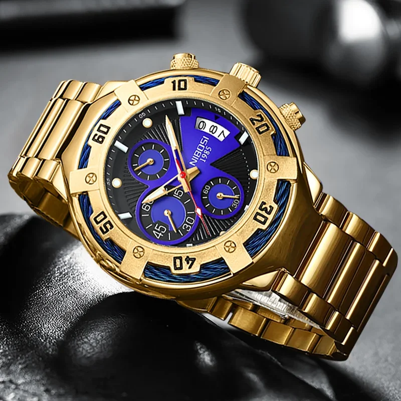 Big Sport Watch for Men Waterproof Fashion Luminous Chronograph Stainles... - £49.49 GBP