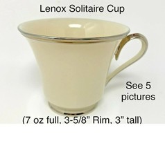 Lenox China SOLITAIRE Made in USA Platinum Trim 21-1935 Cup  - $204.85 MXN