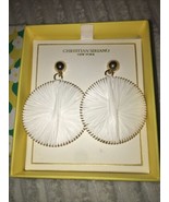 Christian Siriano gold tone white circle earrings new in box - $33.03