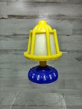 Vintage Acme 1960s Plastic Table Lamp Dollhouse Miniature Yellow Blue 1 7/8&quot; - £8.71 GBP