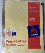 Avery Preprinted Black Leather Tab Dividers A-Z #L213 11350 Pack of 25 8... - £6.16 GBP