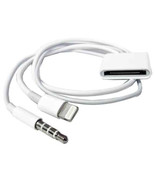 8Pin 3.5mm to 30P Dock Converter Adapter Charger Cable For iPhone 5 6 iPad iPod - £4.68 GBP