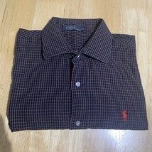 Polo Ralph Lauren Button Down Dress Shirt Mens Size XLarge Red/black Plaid - $319.81 MXN