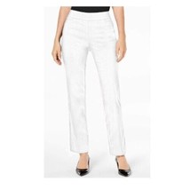 JM Collection Womens M Bright White Elastic Waist Pull On Pants NWT CT22 - $24.49