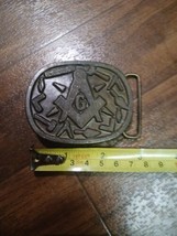 Vintage Masonic Mason Belt Buckle Rule Compass - $14.84