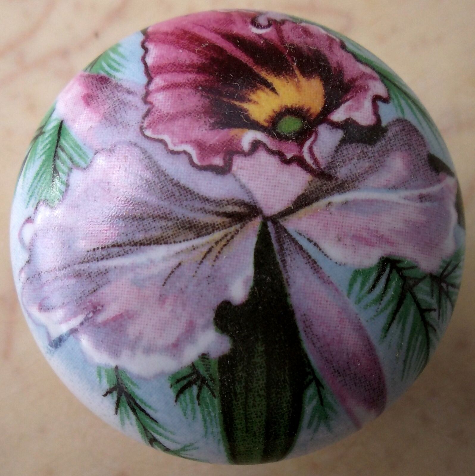 Ceramic Cabinet Knobs Orchid @Pretty@ - $4.46