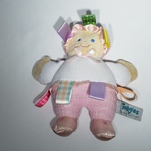 Taggies Signature Mary Meyer Pink 8&quot; Baby Plush Doll Lovey Satin Tags - £7.95 GBP