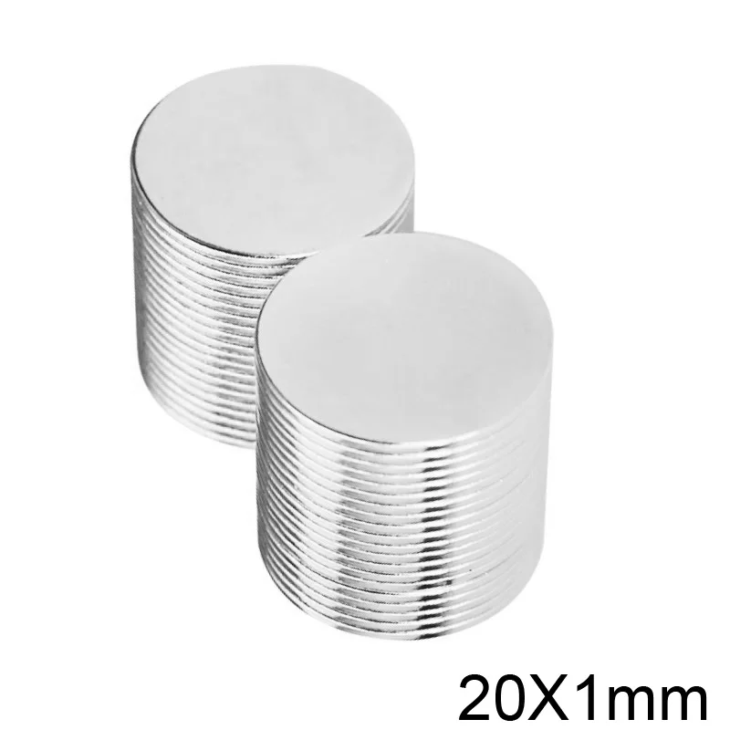 Sporting 10/20/50/100/200pcs 20x1 Rare Earth Magnets 20x1mm Round Magnet 20mmx1m - £23.48 GBP