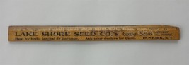 Vintage Lake Shore Seed Ad Wood Ruler Dunkirk Ny Wright Remedies Grocer Garden - £14.99 GBP