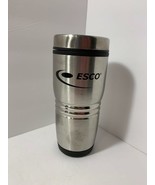 Stainless Steel Coffee Mug with Plastic Lid &quot;ESCO&quot; Advertising - £7.48 GBP