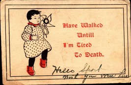 Udb PRE-1908 Postcard &quot;Have Walked Until I&#39;m Tired To Death&quot; Romantic Humor Bkc - £3.11 GBP