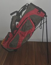 TAYLORMADE STAND BAG / 6 WAY DIVIDE / BLACK -RED /NO RAINCOVER. - $59.39