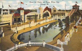 Shoot The Chutes White City Amusement Park Chicago Illinois 1910 postcard - £4.63 GBP