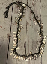 Anne Taylor Loft Gun Metal Long Chain w/ Tons Of Lucite Colorful Teardrop Beads - £13.23 GBP