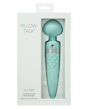 Pillow Talk Sultry Rotating Wand - Teal - $86.40