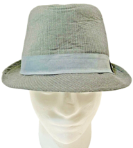 Haggar Clothing Mens Gray Fedora Hat Pin Stiped Size S M - $12.45