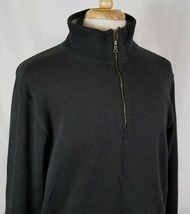 BANANA REPUBLIC Sweater Sweatshirt XL Cotton Long Sleeve 1/4 Zip Gray Mo... - $17.99