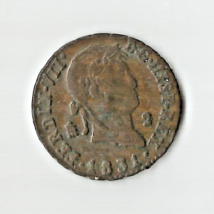 Spain Kingdom 1831 Segovia 2 Maravedis Ferdin VII  KM#487.1  CIR. Coin  #32 - $39.59