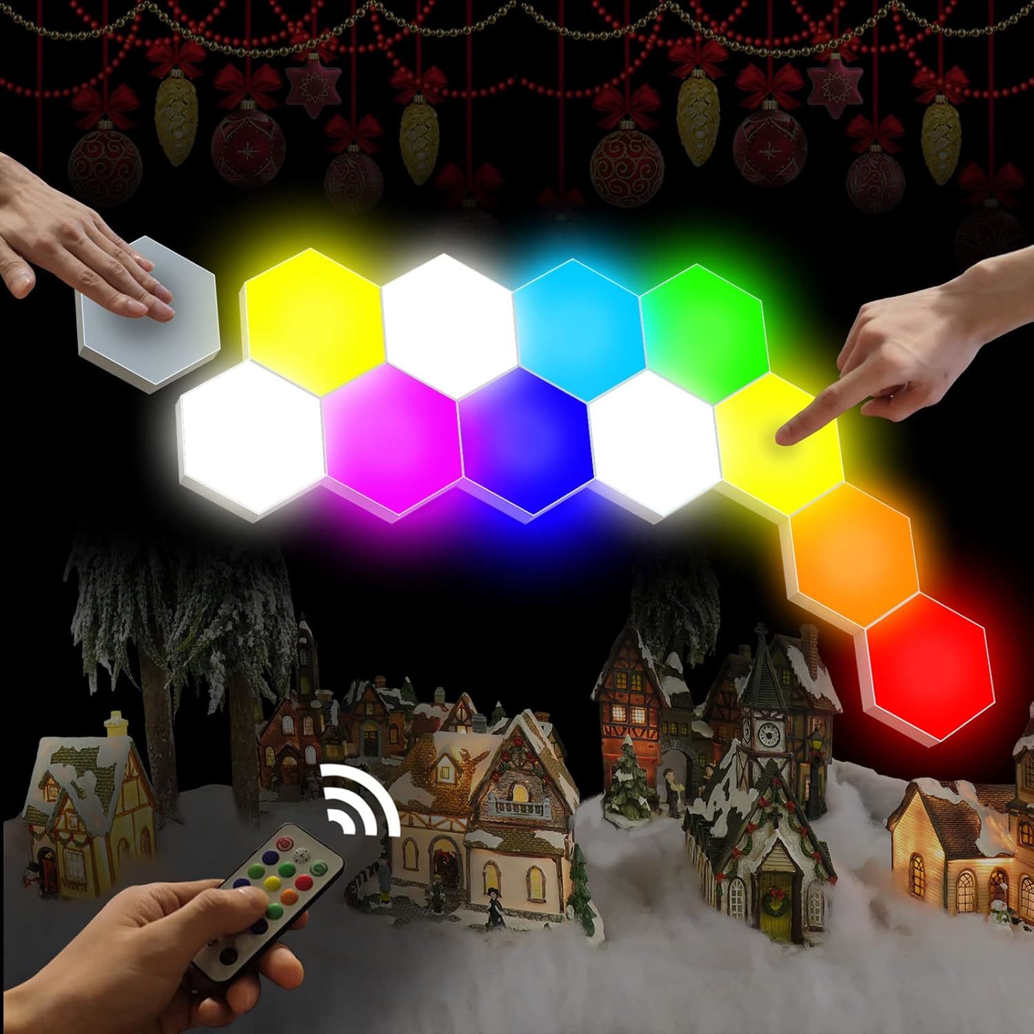 YXQUA Hexagonal Wall Light Modular Touch Sensitive Lights Creative Geometry Asse