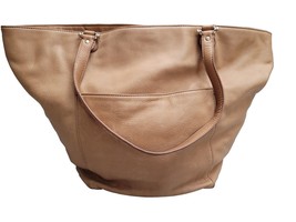 Vintage Liz Claiborne Tan Brown Soft Leather Purse Large Satchel Handbag... - $29.09