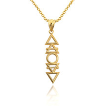 10k Solid Gold 4 Elements Earth, Air, Water, Fire Symbols Pendant Necklace - £94.31 GBP+