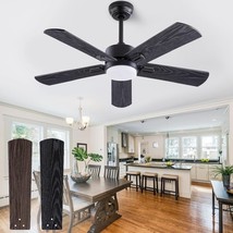 42&quot; Ceiling Fan with Light and Remote,Farmhouse 5 Blades 42 inch Black&amp;Walnut - £43.94 GBP