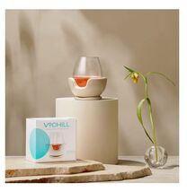 VoChill Stemless Wine Glass Chiller Stone Refreezable Frozen Cradle Stem... - $22.80