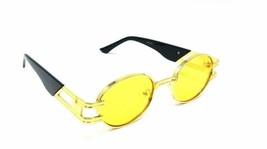 Dweebzilla Slim Classic Casual Oval Round Luxury Aviator Sunglasses (Gold &amp; Blac - £10.76 GBP