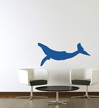 Blue Whale Silhouette Cut Vinyl Decal 27&quot; tall x 36&quot; wide - £30.76 GBP