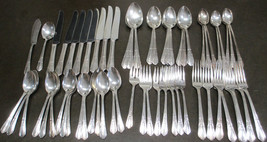 SL &amp; GH Rogers Oneida Silver Plate Flatware Countess Service for 8, 61 total - £46.51 GBP