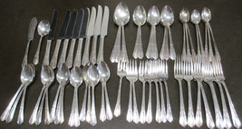 SL &amp; GH Rogers Oneida Silver Plate Flatware Countess Service for 8, 61 total - £45.27 GBP