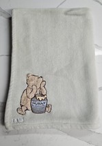 Classic Pooh Plush Baby Blanket Light Green Hunny Pot Disney FLAW READ - $24.70