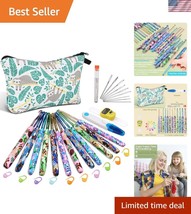 12 Sizes Ergonomic Crochet Hooks Set with Portable Case - Forest Green E... - $27.99