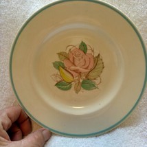 Vintage Susie Cooper production England 8&quot; plate Patricia Rose, green ring - £15.75 GBP