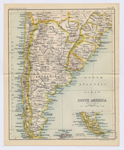 1912 Antique Map Of Argentina Chile / Verso Maps Of Buenos Aires Valparaiso - £16.76 GBP