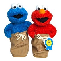 Vtg 2002 Fisher Price Sesame Street Elmo and Cookie Monster Potato Sack ... - £23.26 GBP