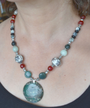 Gemstone Necklace, Tribal Necklace, Handmade Jasper, Agate, Ruby, 171 - £34.36 GBP
