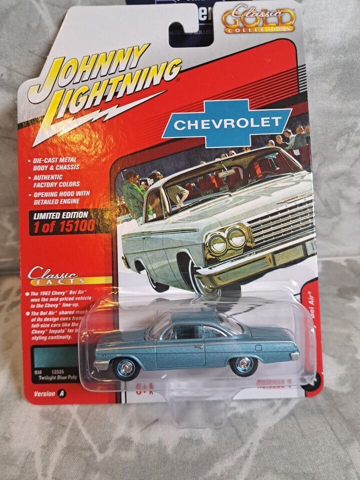 Johnny Lightning 1:64 1962 Chevrolet Bel Air JLCG027 Diecast Model Car-Blue-F/S - $8.61