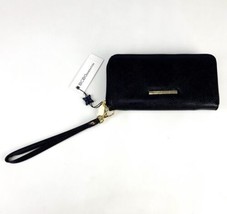 $48 BCBG Generation Logo Wristlet Wallet Purse Hand Bag Black Gold Allison New - £19.48 GBP