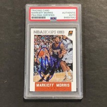 2015-2016 NBA Hoops #134 Markieff Morris Signed Card AUTO PSA Slabbed Suns - £47.95 GBP