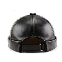 New Men&#39;s Vintage Leather  Hat Autumn Winter Velvet Warm less Hats Bonnet Dad Ca - £74.43 GBP