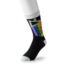 NEW Mens Pink Floyd Rainbow Stripe Logo Novelty Crew Socks black one size 6-12 - £5.92 GBP