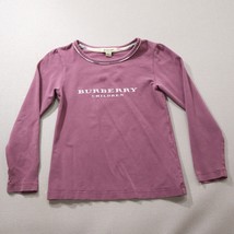 Burberry Children Graphic Spell out T-Shirt 6 yr Girls Maroon Plum Longsleeved - £41.28 GBP