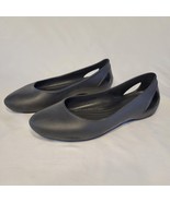 Crocs Laura Womens Size 10 Shoes Cutout Comfort Slip On Flats Black Rubber - $32.48 CAD