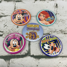 Vintage Disneyland Buttons Ariel Goofy Minnie Mickey Surfs Up - £11.66 GBP