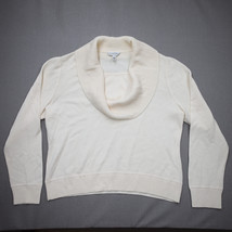 St John Sport Cowl Neck Santana Knit Sweater Womens XL Cream Classic - £43.94 GBP